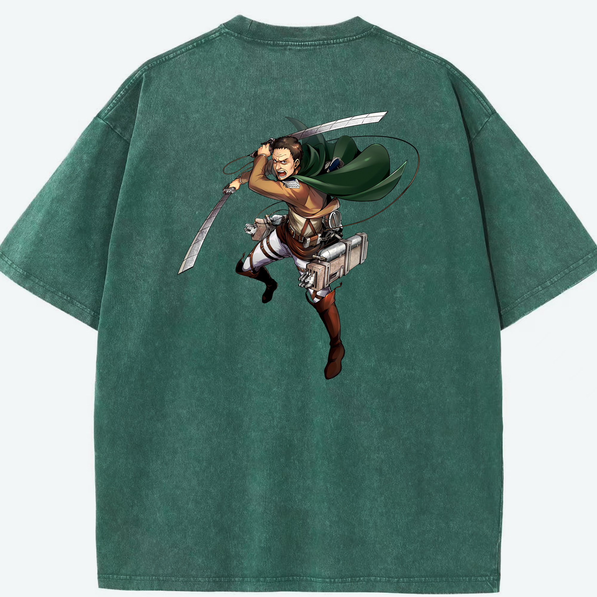 （画像用） 進撃の巨人 Attack on Titan 綿100% ヴィンテージ風 半袖Tシャツ（背面プリント）